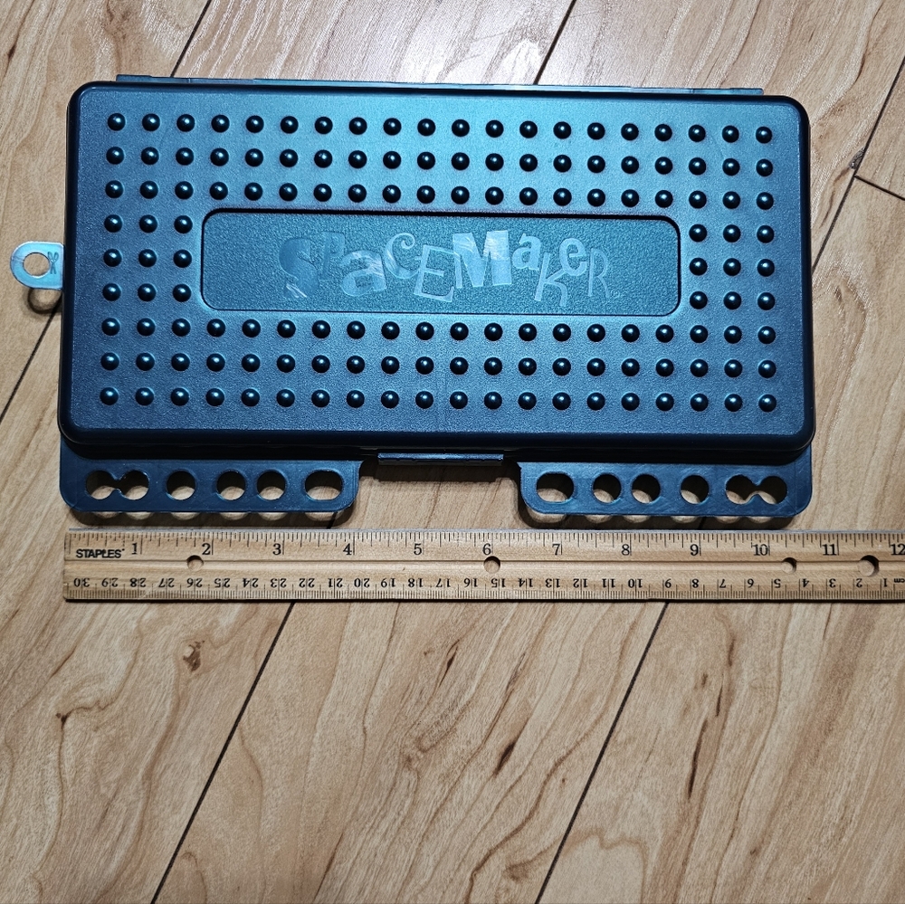 SPACEMAKER Notebook Slim Pencil Box Green Vintage 90's Plastic Storage Case